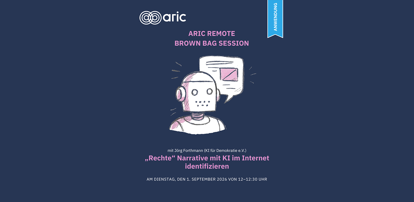 Flyer für die Veranstaltung „Rechte" Narrative mit KI im Internet identifizieren" AM DIENSTAG, DEN 1. SEPTEMBER 2026 VON 12-12:30 UHR